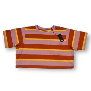 Dickies Striped Crop Top Size Small